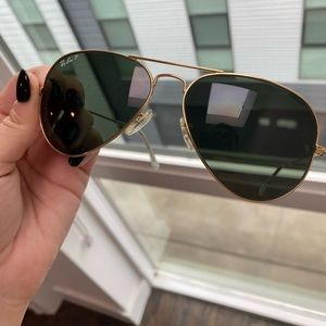 Gold Framed Polarized RayBan Aviators